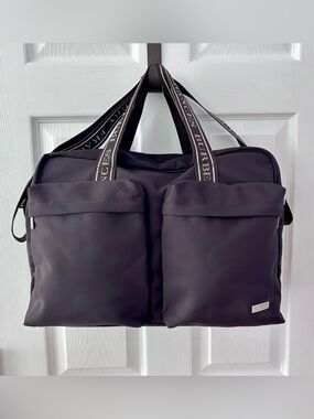 Burberry Fragrances | Dark Brown Nylon Duffel with Branded Webbing Straps